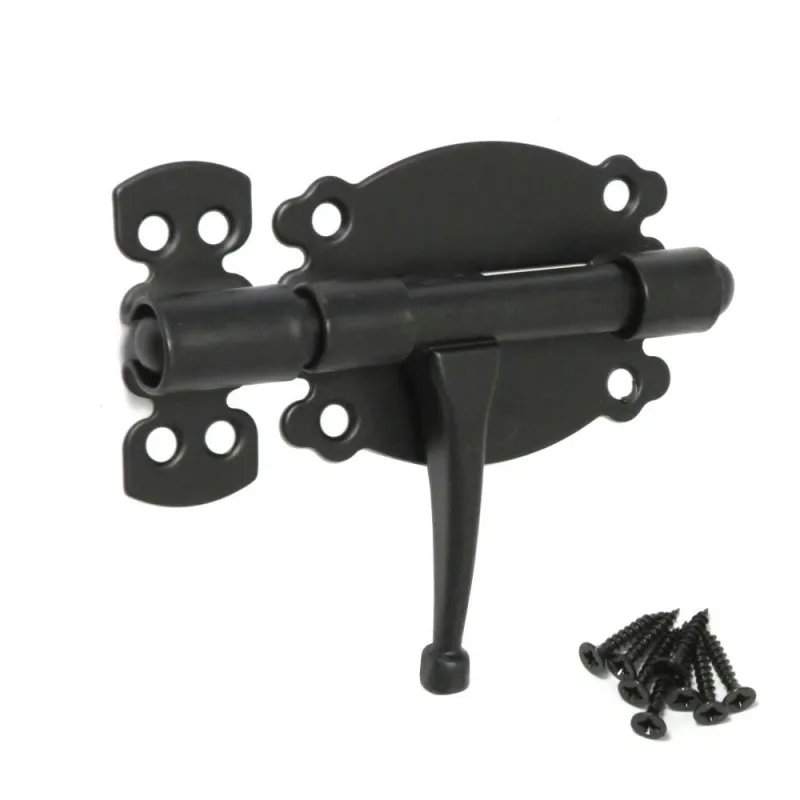 Zasuwka stalowa 80x45mm czarna mod. 484