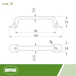 Uchwyt meblowy czarny 96mm mod. 70