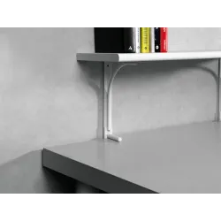 Wspornik półki montowany do blatu stalowy czarny 180x200mm mod. TOP