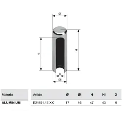 Osłonka zawiasu 3D-16 alumin. mosiądz