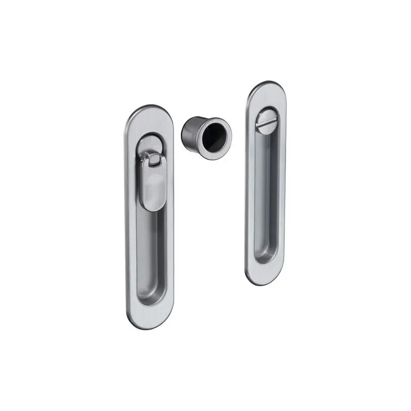 Uchwyty wpuszczane do WC owalne 152x36 chrom satyna SCIVOLA-R + uchwyt na palec