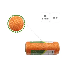 Szpagat sznurek pleciony 1,7mm 25m polipropylen pomarańcz mod.20180 DIS