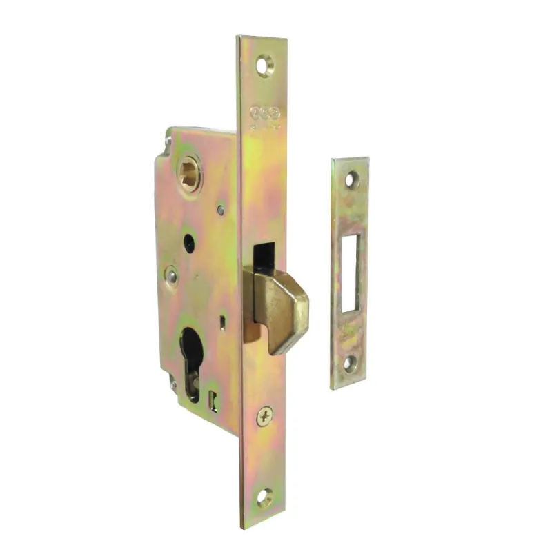 Zamek hakowy zatrzaskowy na wkładkę BQ 72/40 F22 żółty ocynk