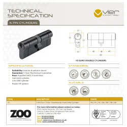 Wkładka drzwiowa 80mm 40/40 czarna mod. V5