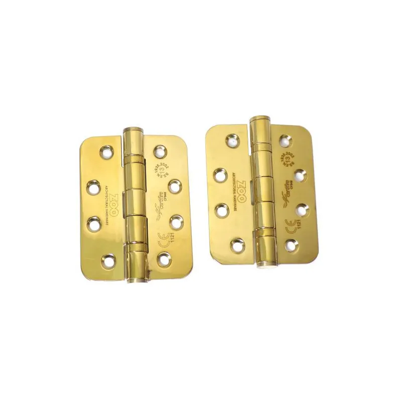 Zawias do drzwi 102x76mm stal nierdzewna INOX PVD złoty połysk splatany 2szt.