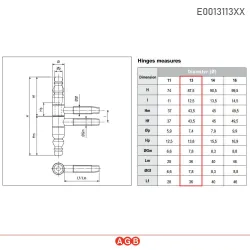 Zawias wkręcany ozdobny 13mm barok stalowy mod. 131 AGB