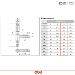 Zawias AGB 131-14 barok naturalny