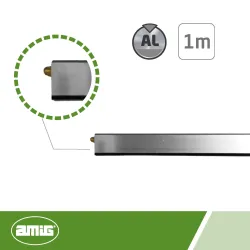 Listwa uszczelniająca drzwi nawierzchniowa 100cm srebrna automatyczna mod. 3