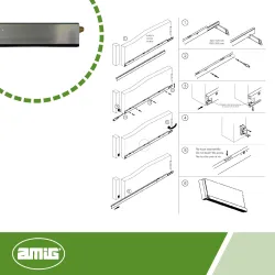 Listwa uszczelniająca drzwi nawierzchniowa 100cm srebrna automatyczna mod. 3