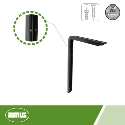 Wspornik półki aluminium czarny 300x200mm mod.4