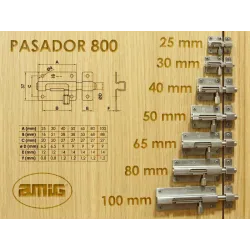Zasuwka ze stali nierdzewnej INOX 25x27mm mod. 800