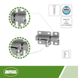 Zasuwka ze stali nierdzewnej INOX 30x27mm mod. 800
