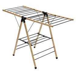 Suszarka na ubrania składana bambus 137x62x92cm czarny mod. AERIA-N13M