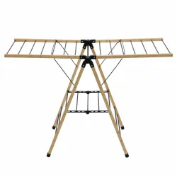 Suszarka na ubrania składana bambus 137x62x92cm czarny mod. AERIA-N13M