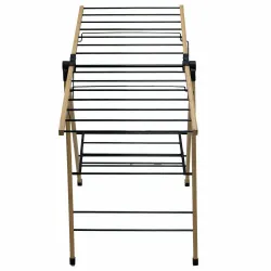 Suszarka na ubrania składana bambus 137x62x92cm czarny mod. AERIA-N13M