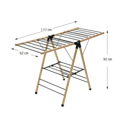 Suszarka na ubrania składana bambus 137x62x92cm czarny mod. AERIA-N13M