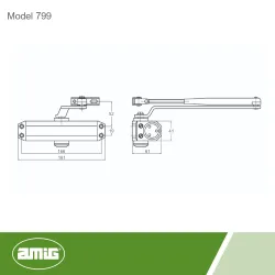 Zamykacz drzwiowy samozamykacz mod. 799 czarny