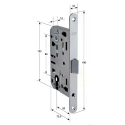 Zamek drzwiowy na wkładkę 85/50 jasny brąz (42) F18 Mediana EVOLUTION