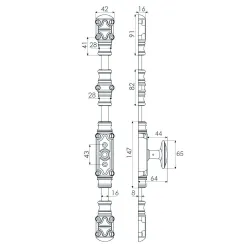 Komplez zamknięcia baskwilowego Cremone CREM 59 DECOR ENO czarna zasuwnica fałszywa