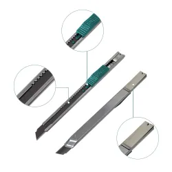 Nóż nożyk metalowy 14cm ostrze wysuwane łamane 9mm  THT5110906