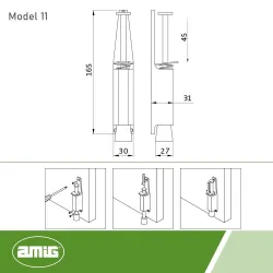 Przytrzymywacz drzwi nikiel szczotkowany 165x30mm mod. 11 DIS stopka drzwiowa