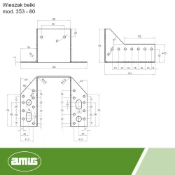 Wspornik belki mod.353-80 inox