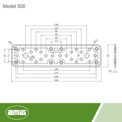 Łącznik płaski mod.500-200x50 czarny