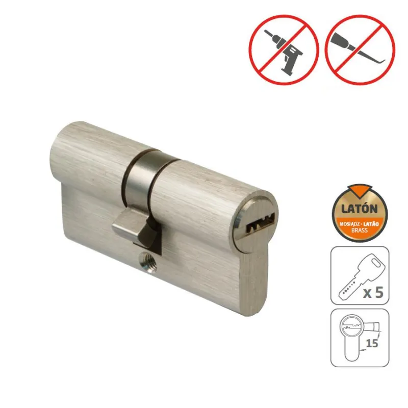 Wkładka do drzwi 90mm 40/50 chrom mat mod. 9850 5-kluczy