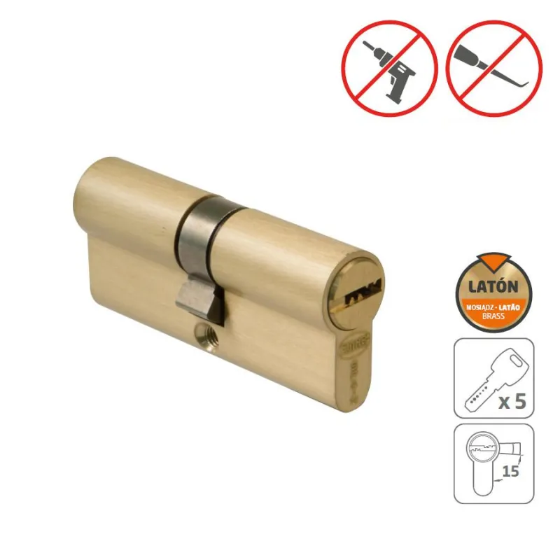 Wkładka drzwiowa 60mm 30/30 mosiężna matowa mod. 9850