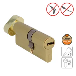 Wkładka drzwiowa 70mm z gałką G40/30 mosiądz mod. 9850