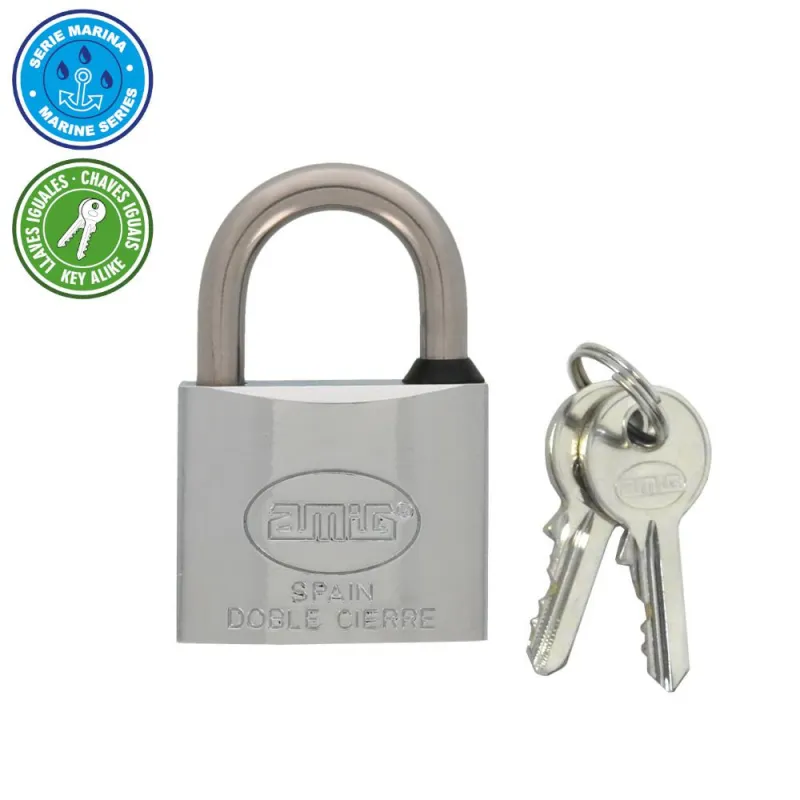 Kłódka 40mm chromowana mod. 600A na jeden wzór klucza KA