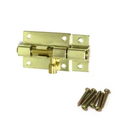 Zasuwka meblowa stalowa 40x28mm mosiądzowana mod. 390