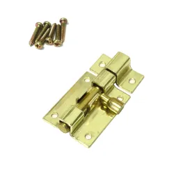 Zasuwka meblowa stalowa 40x28mm mosiądzowana mod. 390