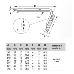 Wspornik półki stalowy czarny 96x118mm EUROPA 12
