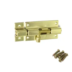 Zasuwka stalowa 60x30mm mosiądzowana mod. 390