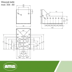 Wspornik belki mod.354-80 żółty ocy