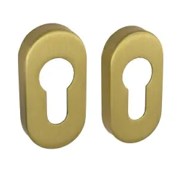 Szyld wkładki rozeta owalna 60x30mm mosiądz satyna 2szt. mod.277