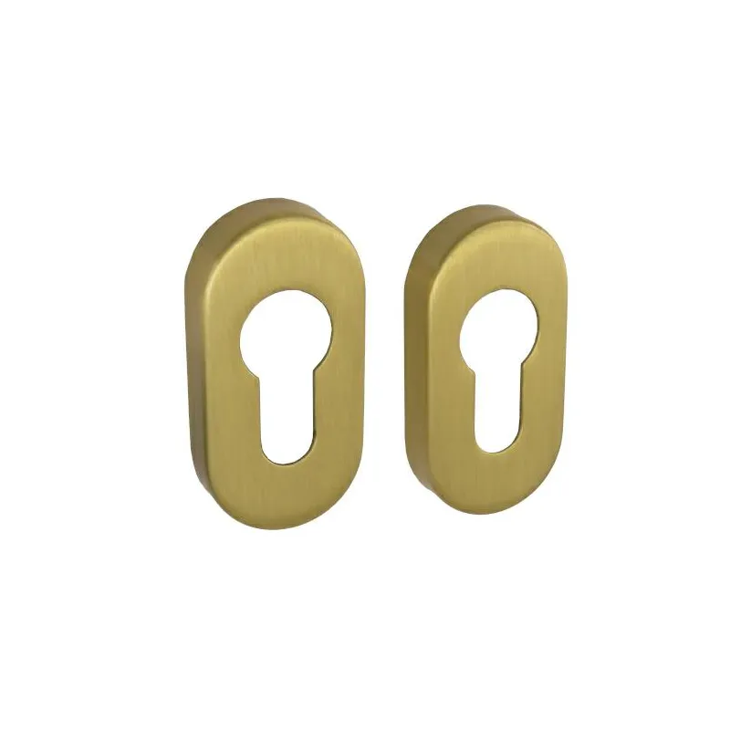 Szyld wkładki rozeta owalna 60x30mm mosiądz satyna 2szt. mod.277