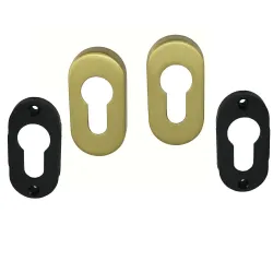 Szyld wkładki rozeta owalna 60x30mm mosiądz satyna 2szt. mod.277