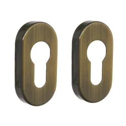 Szyld wkładki rozeta owalna 60x30mm złoto antyczne połysk 2szt. mod.277