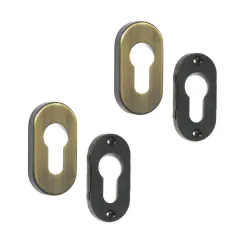 Szyld wkładki rozeta owalna 60x30mm złoto antyczne połysk 2szt. mod.277