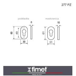 Szyld wkładki rozeta owalna 60x30mm złoto antyczne połysk 2szt. mod.277