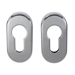 Szyld wkładki rozeta owalna 60x30mm chrom połysk 2szt. mod.277