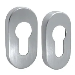 Szyld wkładki rozeta owalna 60x30mm chrom satyna 2szt. mod.277