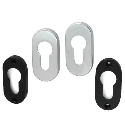 Szyld wkładki rozeta owalna 60x30mm chrom satyna 2szt. mod.277