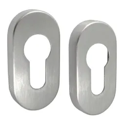 Szyld wkładki rozeta owalna 60x30mm nikiel satyna 2szt. mod.277