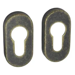 Szyld wkładki rozeta owalna 60x30mm brąz antyczny 2szt. mod.277