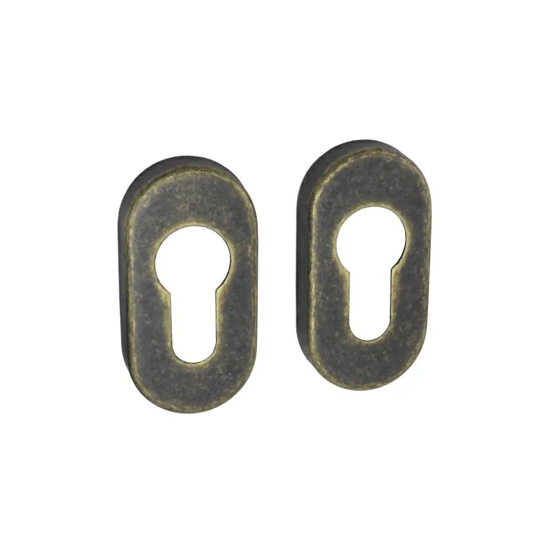 Szyld wkładki rozeta owalna 60x30mm brąz antyczny 2szt. mod.277