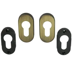 Szyld wkładki rozeta owalna 60x30mm brąz satyna 2szt. mod.277