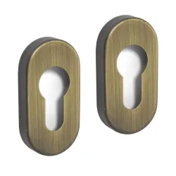 Szyld wkładki rozeta owalna 60x30mm brąz satyna 2szt. mod.277